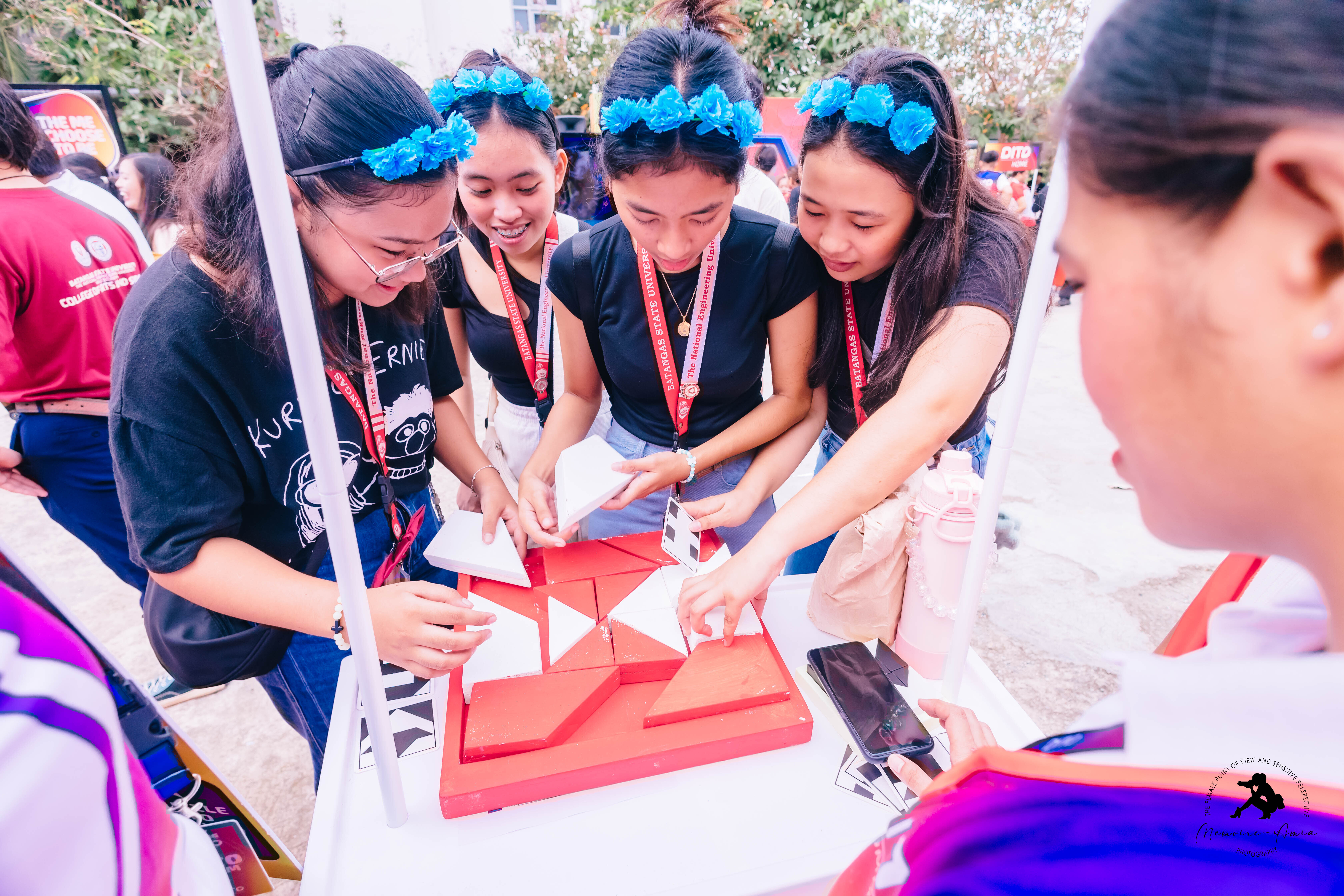 BSU students enjoying the interactive booths during the GalingDITO CampX school caravan.