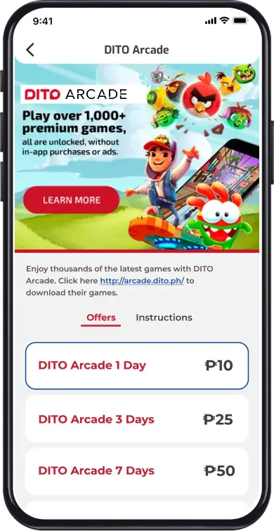 DITO ARCADE mobile screenshot - modified