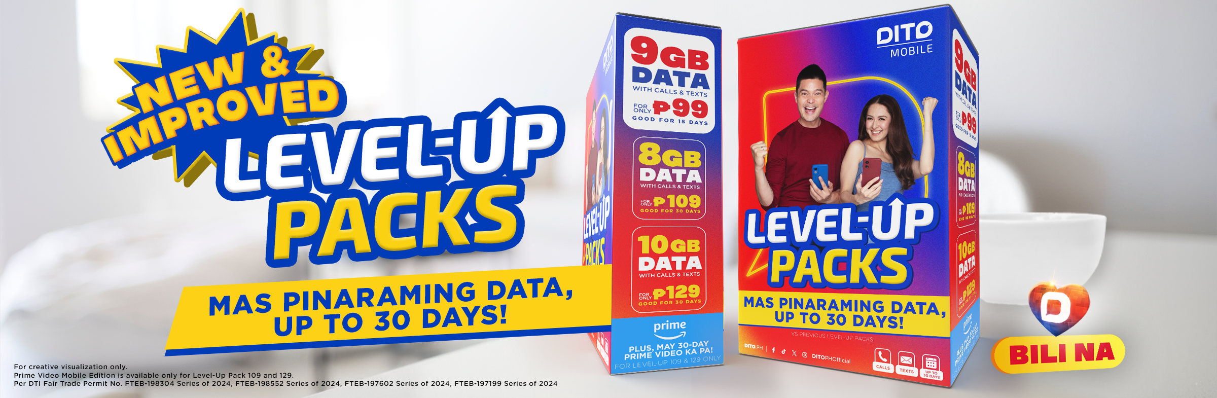 DITO Launches New and Improved Level-Up Packs with More Data and Prime Video