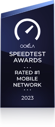 OOKLA Speedtest Awards. Rated #1 Mobile Network. 2023