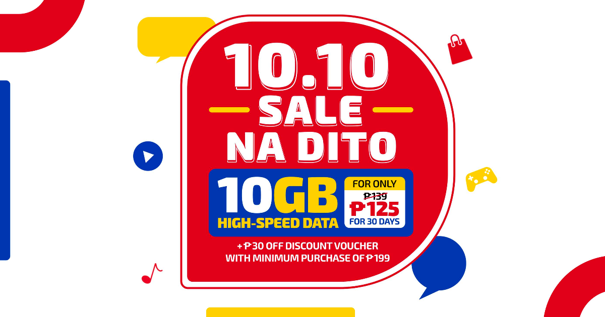 Enjoy MEGA deals and livestreams from DITO this 10.10 on Lazada and Shopee!