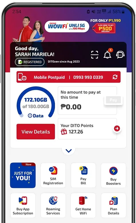 new dito app screenshot